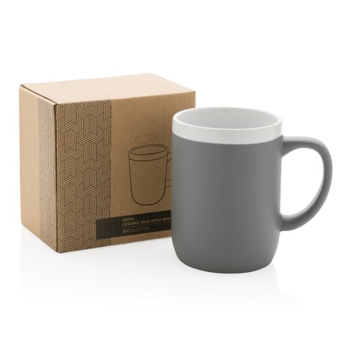 Ceramic mug with white rim 300ml Ceramic mug with white rim 300ml