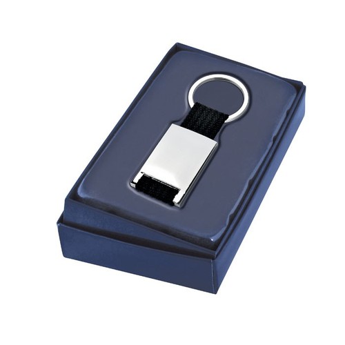 PORTE-CLÉS SATINÉ - NYLON NOIR