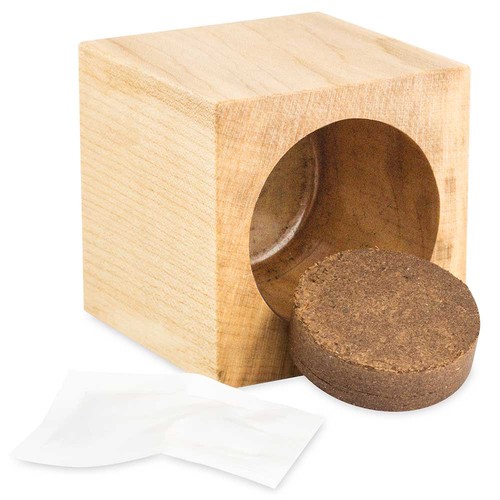Pot cube bois mini en boite star-box avec graines - Piment Pot cube bois mini en boite star-box avec graines - Piment