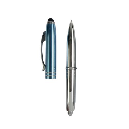 Mini-penna a sfera con luce e gommino per touch screen