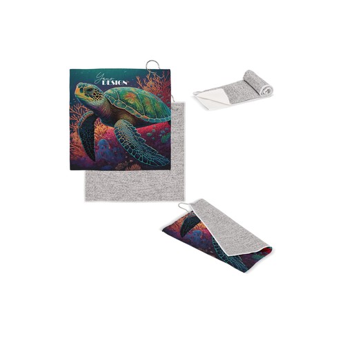 Sneldrogende golfhanddoek met haak R-PET 30 x 30 cm sublimatie