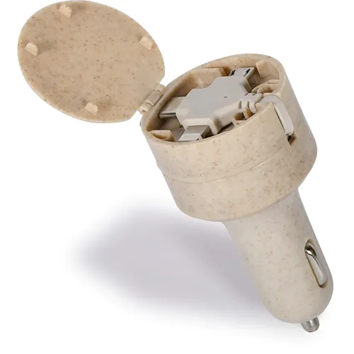 CARGADOR DE COCHE EN PAJA DE TRIGO+PLÁSTICO ABS