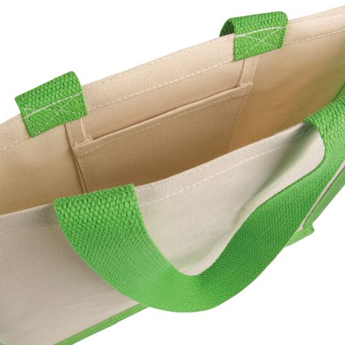 Bolsa con fuelle de yute y lona Bolsa con fuelle de yute y lona