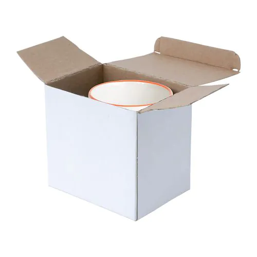 White grade A ceramic mug with coloured handle and edge, For dishwashers White grade A ceramic mug with coloured handle and edge, For dishwashers