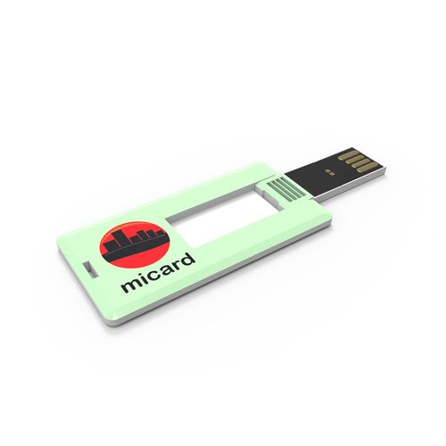 USB Stick Mini Card (Bianco, 8 GB 2.0, Nessun caricamento dati, Stampa a colori fronte, Nessun accessorio, Nessun accessorio attaccato)