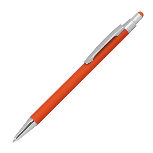 Metal ballpen with rubber coating and touch function Metal ballpen with rubber coating and touch function
