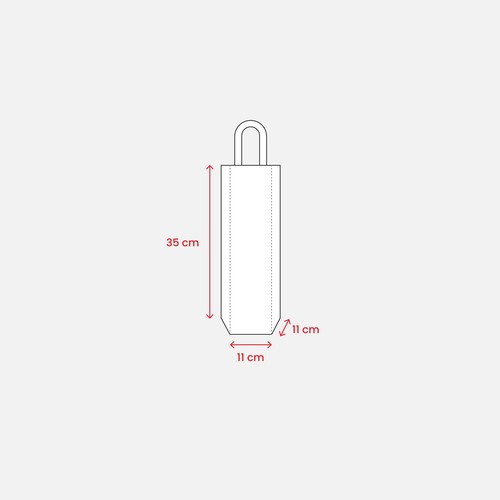 Single bottle carrier bag made of 250 g/m2 recycled cotton