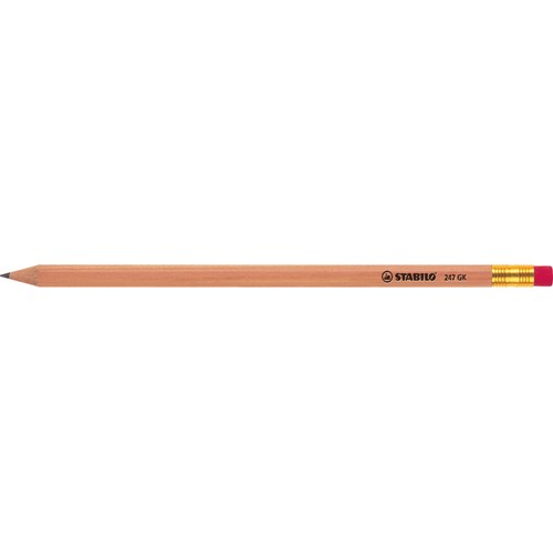 STABILO crayon graphite hexagonal en bois naturel avec bout gomme