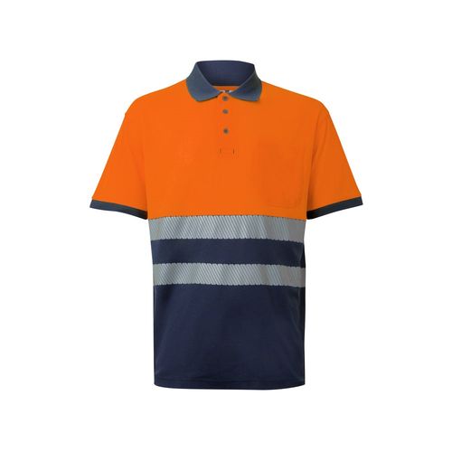 VL ACHELOUS. Polo bicolore piqué (150g/m²) con maniche corte, in cotone (55%) e poliestere (45%)