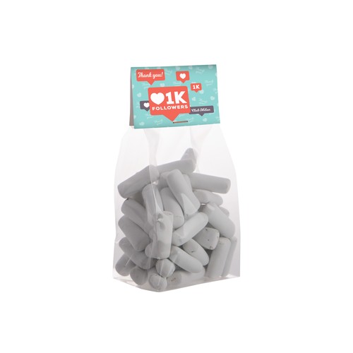 Blokzakje met kopkaartje en 150 gram snoep