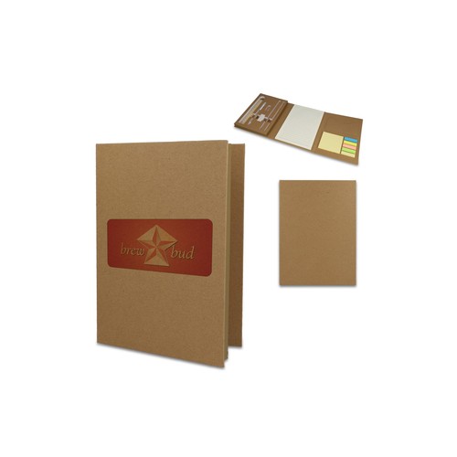 Recycled paper tri-fold stationary set