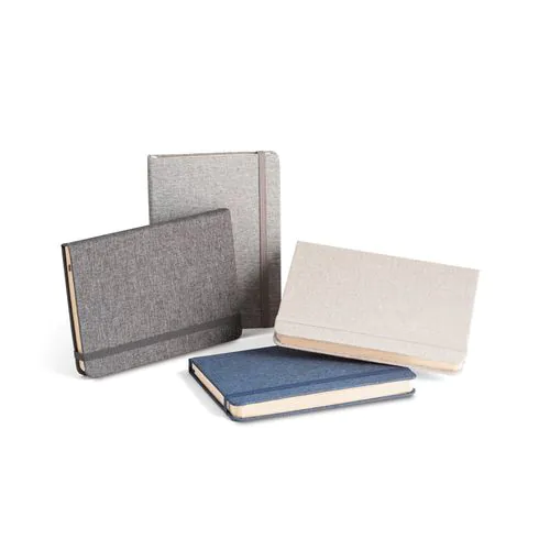 BOYD. A5 notebook in recycled polyester (100% rPET) with lined sheets