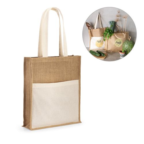 BRAGA. Sac en jute (240 g/m²) avec pochette 100% coton (140 gm²) BRAGA. Sac en jute (240 g/m²) avec pochette 100% coton (140 gm²)