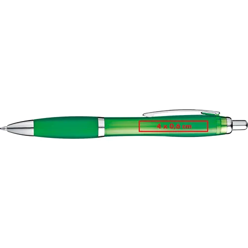 Transparent ball pen with rubber grip Transparent ball pen with rubber grip
