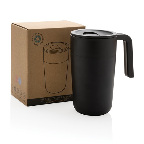 GRS Recycled PP and SS mug with handle GRS Recycled PP and SS mug with handle