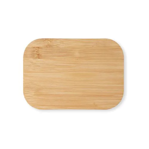 SHINO. Lunch Box. Stainless steel lunch box with bamboo lid SHINO. Lunch Box. Stainless steel lunch box with bamboo lid