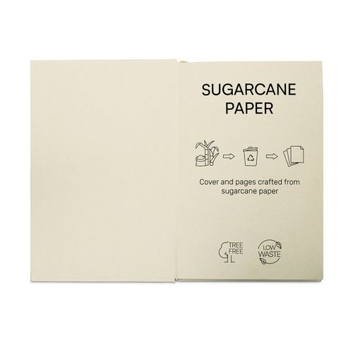 DICKINSON. Cahier A5 à couverture rigide en papier de canne à sucre (80 % canne à sucre) avec pages lignées