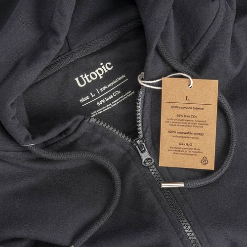 100% regenerated fabric unisex hooded sweatshirt