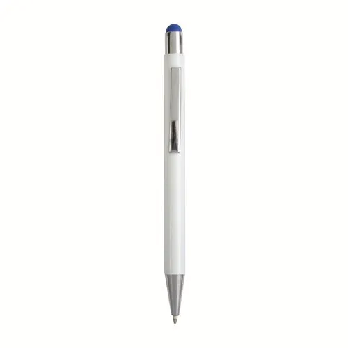 Aluminum push button ball pen with colored touch screen and laser engraved logo