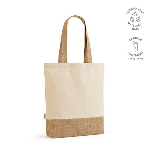 Shopper Puncak in cotone riciclato 180 gsm e juta 275 gsm