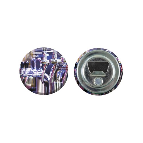 Bouton en métal 56mm avec décapsuleur et aimant