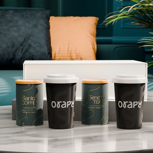 Conjunto Freedom Taste 280ml negro satinado/Blanco