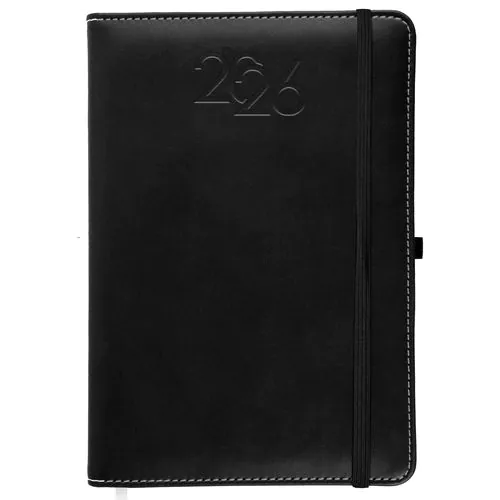 Agenda journalier 2026, couverture rigide en PU thermocollé avec piqûres sur les bords Agenda journalier 2026, couverture rigide en PU thermocollé avec piqûres sur les bords