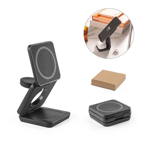 BROGLIE. Chargeur magnétique sans fil ultra-rapide 15W 3-en-1 en ABS recyclé (100 % rABS) BROGLIE. Chargeur magnétique sans fil ultra-rapide 15W 3-en-1 en ABS recyclé (100 % rABS)