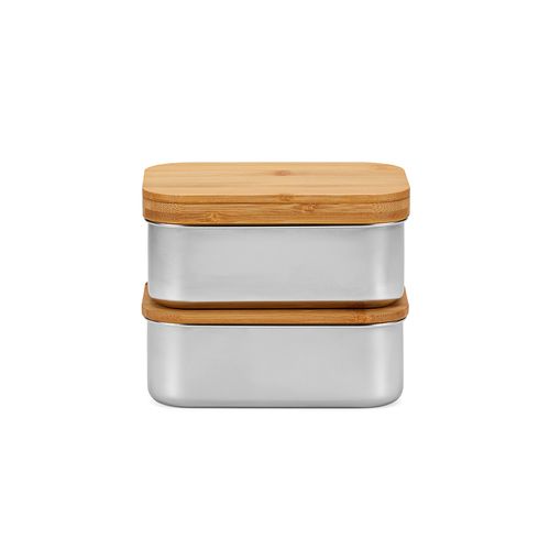 Box pranzo Vermeer 1480ml rSS con coperchio in bamboo e posate