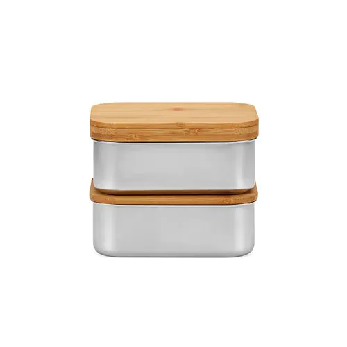 Box pranzo Vermeer 1480ml rSS con coperchio in bamboo e posate Box pranzo Vermeer 1480ml rSS con coperchio in bamboo e posate