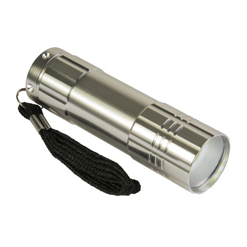 Aluminium COB LED (Chip On Board) torch with string (batteries NOT included)