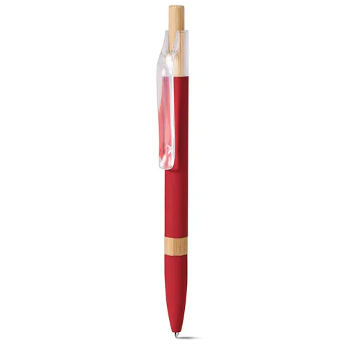 STYLO À BILLE AVEC RECHARGE BLEUE EN ALUMINIUM RECYCLÉ SOFT TOUCH ET BAMBOU STYLO À BILLE AVEC RECHARGE BLEUE EN ALUMINIUM RECYCLÉ SOFT TOUCH ET BAMBOU
