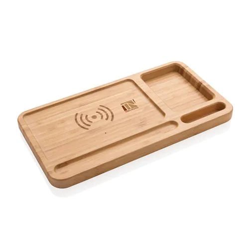 Bamboo desk organiser 5W wireless charger Bamboo desk organiser 5W wireless charger