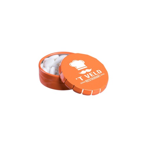 Super mini clic-clac blikje gevuld met snoep