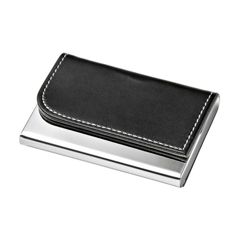 BUSINESS CARD CASE METAL - PU BLACK