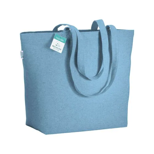 280g/m2 recycled cotton shopping bag, long handles and gusset 280g/m2 recycled cotton shopping bag, long handles and gusset