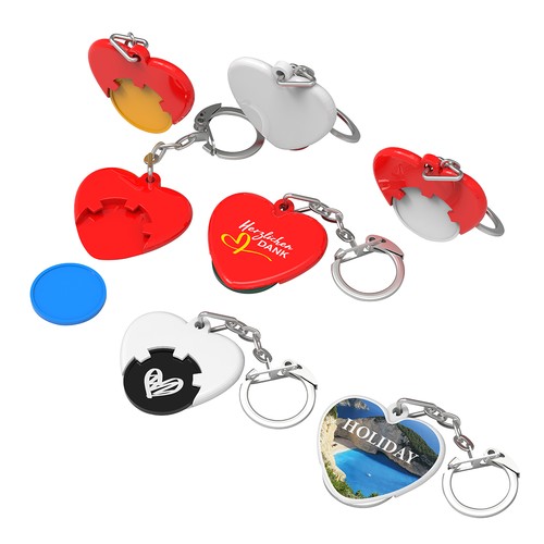 Chip holder with 1€ chip "heart"