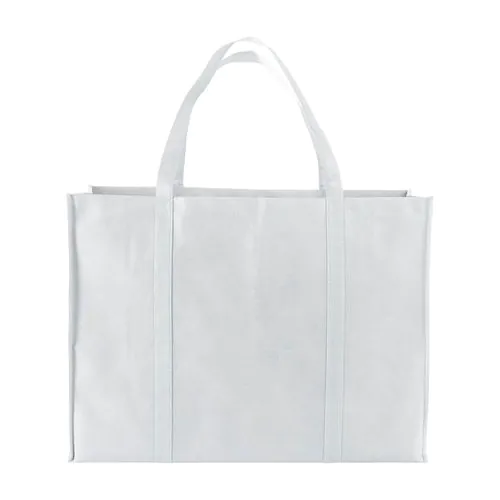 Shopper maxi avec soufflet en TNT 100 g/m2 cousu avec anses longues Shopper maxi avec soufflet en TNT 100 g/m2 cousu avec anses longues
