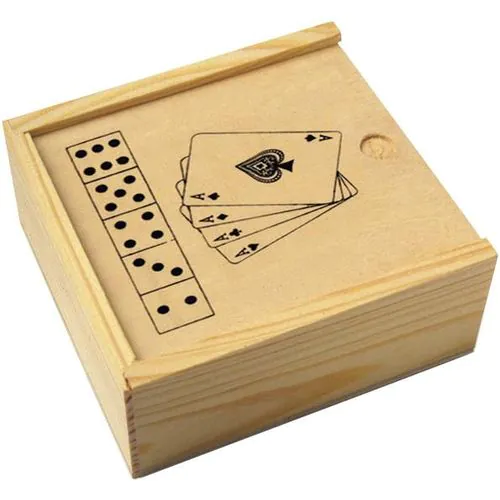 Wooden box with game set Myriam Wooden box with game set Myriam