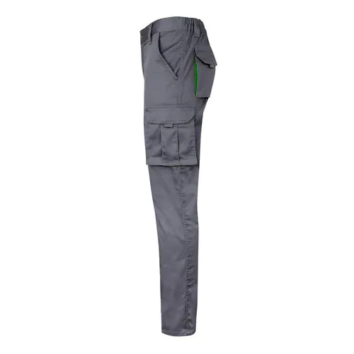 VL FIDES. Two-tone, multi-pocket stretch trousers (240g/m²), in cotton (46%), EME (38%) and polyester (16%) VL FIDES. Two-tone, multi-pocket stretch trousers (240g/m²), in cotton (46%), EME (38%) and polyester (16%)