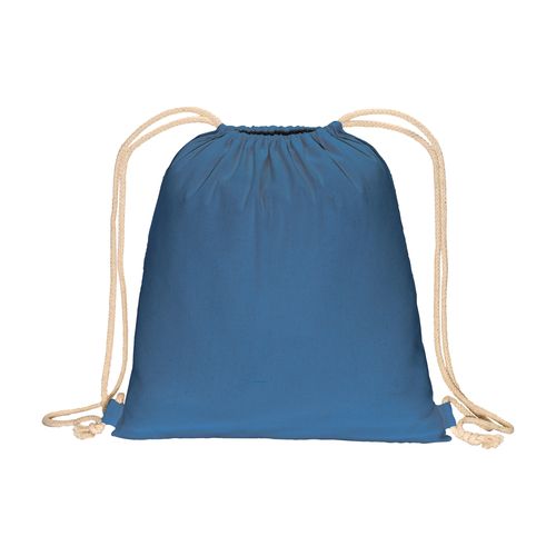 Solid-colour backpack in recycled cotton (140 g/m2). Double drawstring closure Solid-colour backpack in recycled cotton (140 g/m2). Double drawstring closure