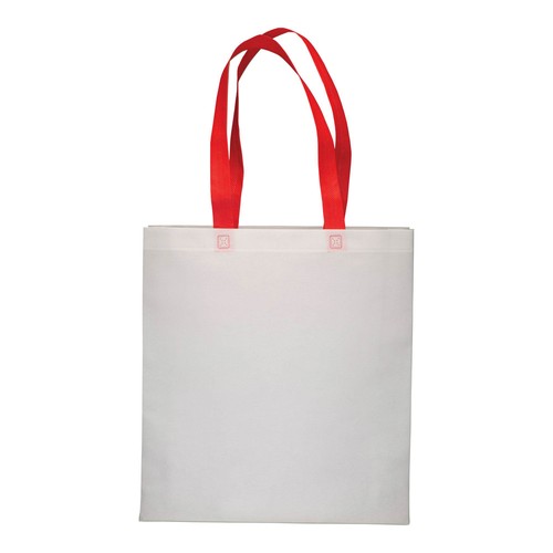 Bolsa de tejido sin tejer termosoldado (80 g/m2), asas largas y fuelle Bolsa de tejido sin tejer termosoldado (80 g/m2), asas largas y fuelle
