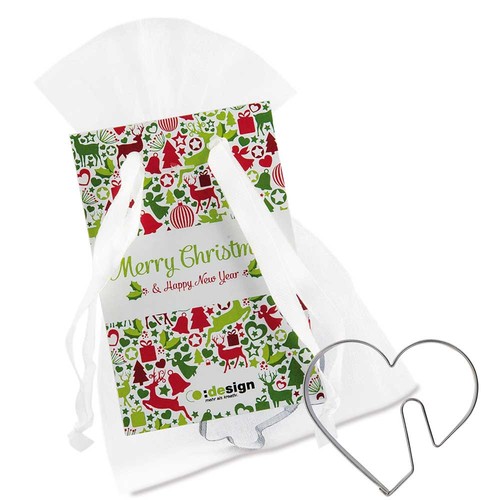 Cup baking-shapes in organza bag - cups-heart Cup baking-shapes in organza bag - cups-heart