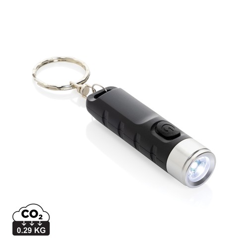 Globix RCS recycled plastic USB re-chargeable keychain torch Globix RCS recycled plastic USB re-chargeable keychain torch