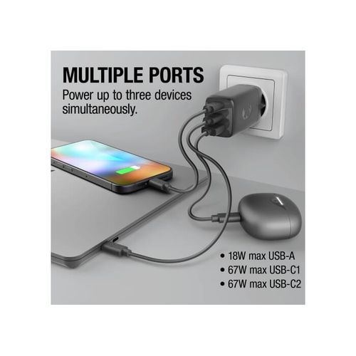 Fresh 'n Rebel 67W Laptop Fast Charger GaN USB-C & USB-A Fresh 'n Rebel 67W Laptop Fast Charger GaN USB-C & USB-A