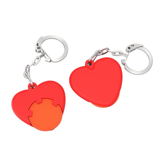 Chip holder with 1€ chip "heart" Chip holder with 1€ chip "heart"