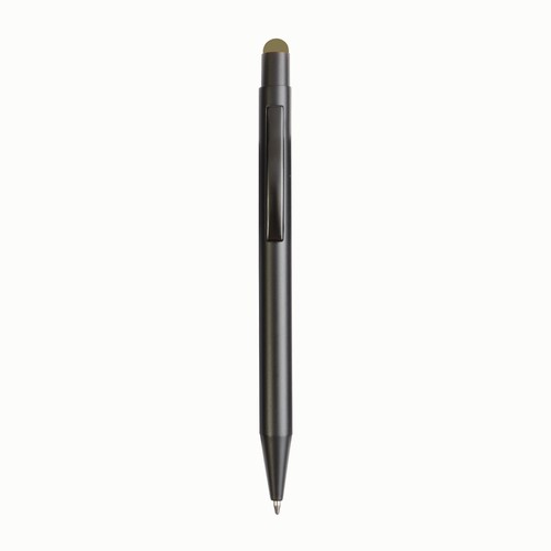 Aluminum push button ball pen with colored touch screen and laser engraved logo Aluminum push button ball pen with colored touch screen and laser engraved logo