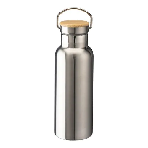 Thermos en acier inoxidable avec double paroi isolante de 500 ml avec bouchon en bambou Thermos en acier inoxidable avec double paroi isolante de 500 ml avec bouchon en bambou
