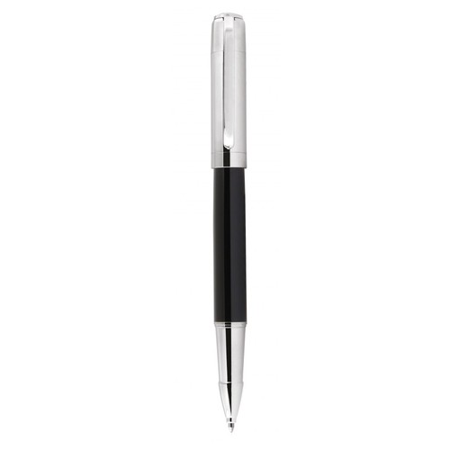 ROLLERBALL PEN METAL BLACK, CHROMED CAP ROLLERBALL PEN METAL BLACK, CHROMED CAP
