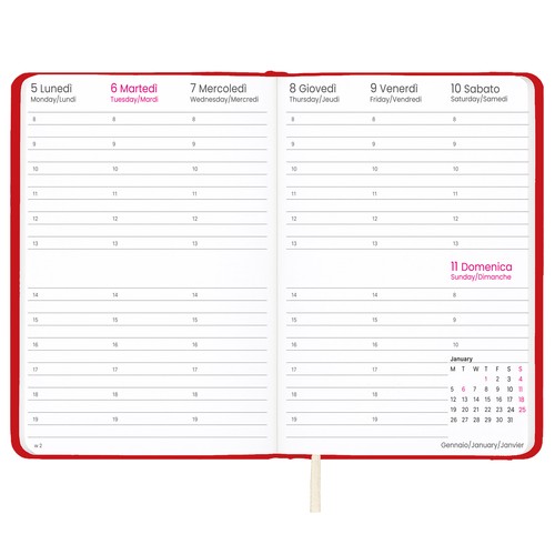 2026 weekly planner with hard PU cover